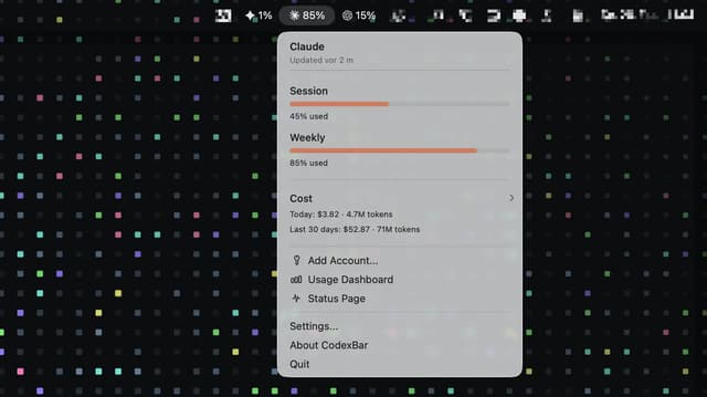 CodexBar: Token Limits in Your Menu Bar (Codex, Claude, Gemini & Co.)