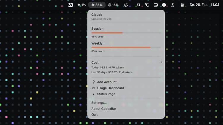 CodexBar: Token Limits in Your Menu Bar (Codex, Claude, Gemini & Co.)