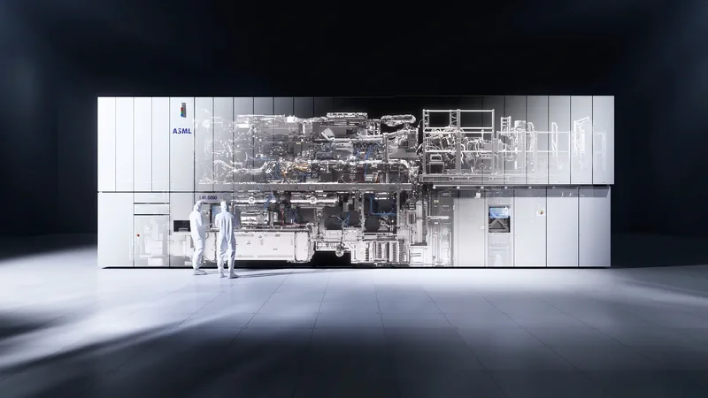 Mesin ASML High-NA EUV dengan bahagian dalaman yang kelihatan