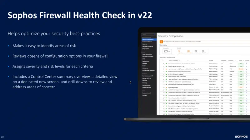 Sophos Firewall v22 - हेल्थ चेक